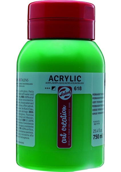 Akrilik Boya 750ML 618 Permanent Green Light