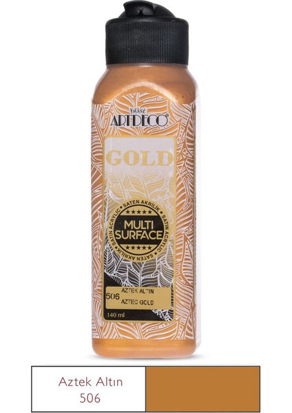 Gold Multi Surface Akrilik Boya 140 Ml. 506 Metalik Aztek Altın
