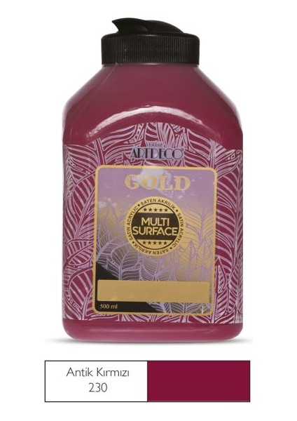 Gold Multi Surface Akrilik Boya 500 Ml. 230 Antik Kırmızı