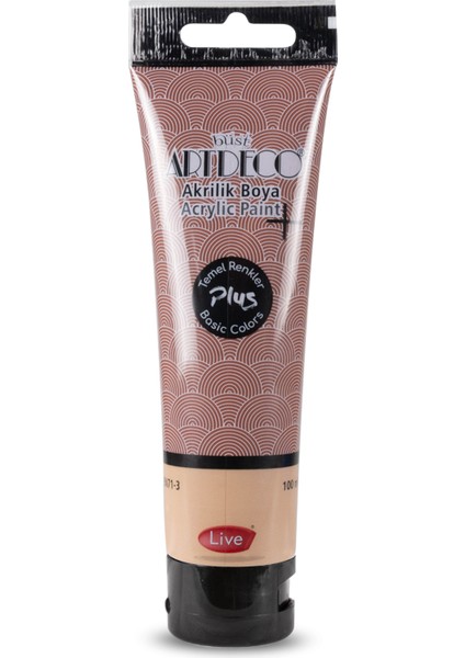 Plus Akrilik Boya 100ML Tüp Kızıl Kahve 488