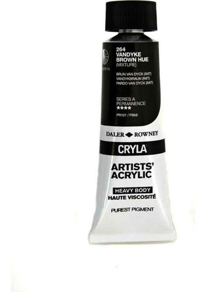 Cryla Heavy Body Artists' Akrilik Boya 75ML N:264 Vandyke Brown Hue