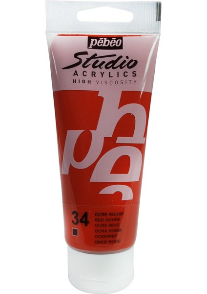 Studio Akrilik Boya - Red Ochre - 100ML - N:34