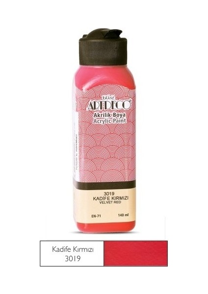 Kadife Kırmızı Yeni Formül Akrilik Boya 140 ml