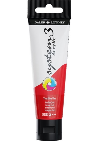 System 3 Akrilik Boya 150ML 588 Vermilion Hue