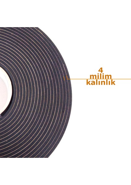 Kapı Pencere Bandı Yapışkan Sünger 4 Milim Kalınlık 40 Milim Genişlik 10 Metre Uzunluk / Eva-4*40