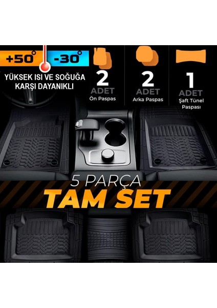 Plus Oto Audi A4 Uyumlu Maximum Serisi 4d Havuzlu Siyah Oto Paspas 5'li Takım Set