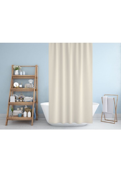 Krem Duşakabin Perdesi-Tek Kanat Banyo Perdesi, 180X200CM Polyester Kumaş Duş Perdeleri