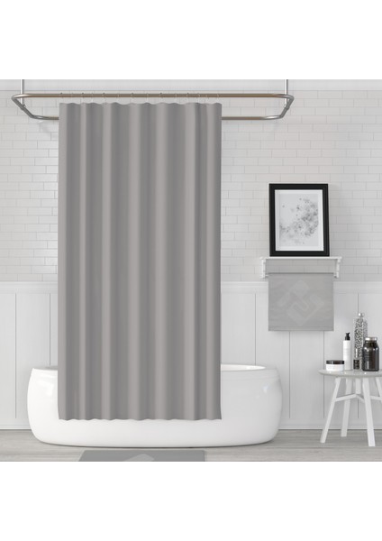 Gri Banyo Perdesi 180X200 cm