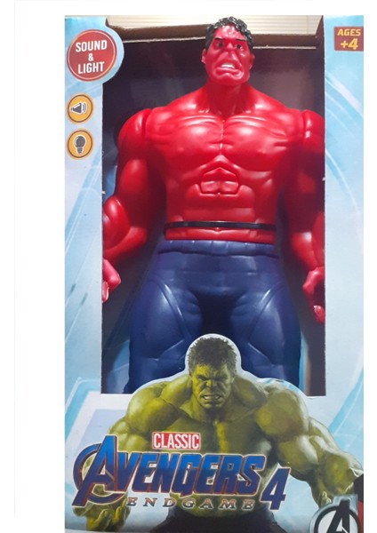 Kırmızı Hulk Avengers Sesli Işıklı 30 cm Figür Oyuncak