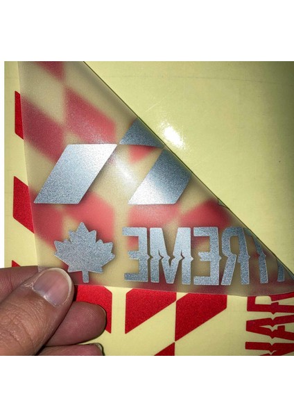Reflektif Kırmızı Damalı Kask Motosiklet Sticker Takımı Çınar Extreme fırsatları