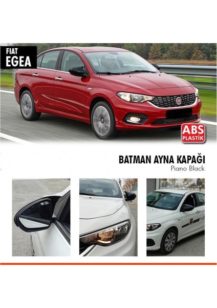 Oto Çizgi Fiat Egea Yarasa Ayna Kapağı Batman Piano Black Parlak Siyah