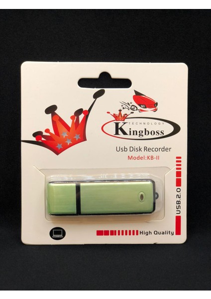 Kingboss Ses Kayıt Cihazı 16 GB Taşınabilir USB Disk Voice Recorder Kb-Iı USB Yeşil modelleri