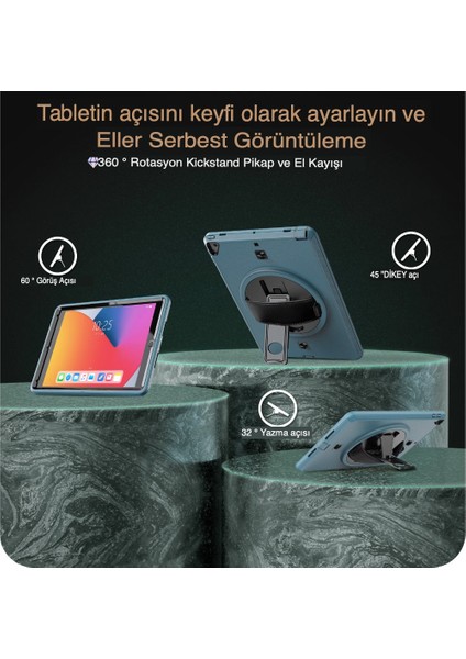 Apple Ipad Pro 11 Inç 2021 / 2022 M1-M2 Kılıf Kalem Bölmeli Tank Boyun Askılı Kapak