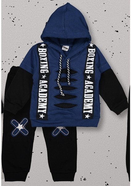 - Kapşonlu Lazer Kesim Sweatli 2'li Takım 0-2 Yaş Mavi