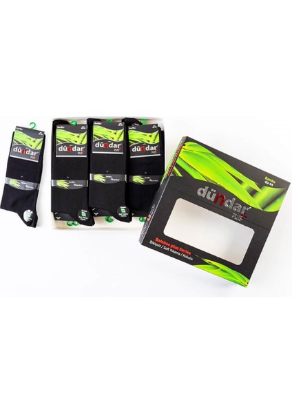 Erkek 12"li Siyah Dört Mevsim Bambu Dikişsiz Çorap Solmayan Renk