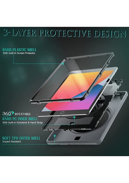 Apple Ipad Air 2 ve Air 1 / Pro 9.7 Inç ve 2017 & 2018 Kılıf Kalem Bölmeli Tank Boyun Askılı Kapak fırsatları