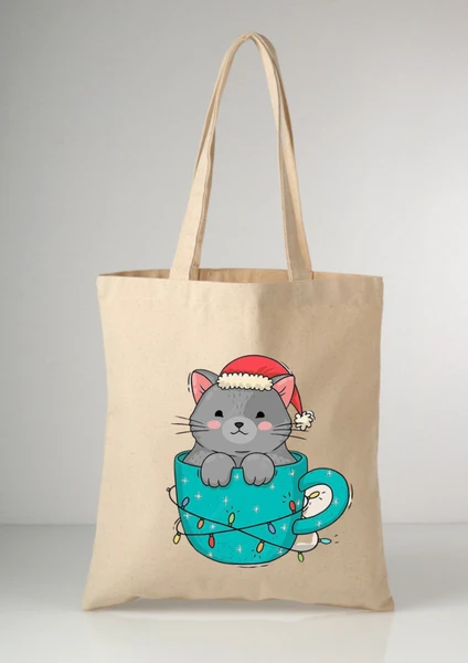 Cup Cat Kedi Tote Bez Çanta