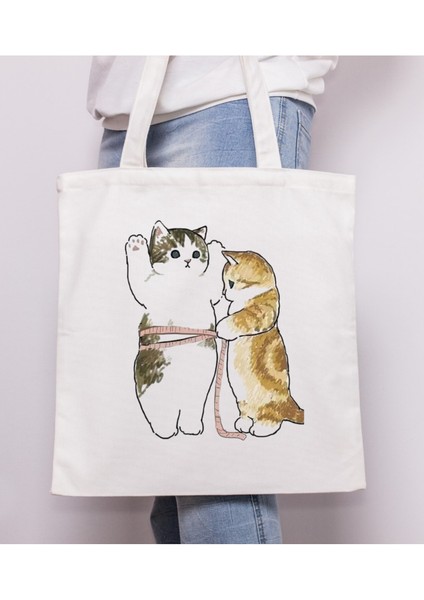 Kediler Cat Tote Bez Çanta