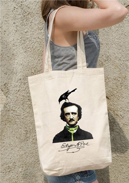 Edgar Allan Poe Tasarımlı Bez Çanta