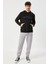 ALTINYILDIZ CLASSICS Erkek Siyah Slim Fit Dar Kesim Kapüşonlu Pamuklu Rahat Sweatshirt 2