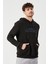 ALTINYILDIZ CLASSICS Erkek Siyah Slim Fit Dar Kesim Kapüşonlu Pamuklu Rahat Sweatshirt 4