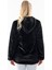 Siyah Fermuarlı Oversize Kapüşonlu Çift Cepli Peluş Mont 0108078.0110 4