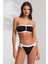 Pierre Cardin Soft Pedli Fermuarlı Straplez Bikini Takım Siyah&beyaz  231201 1