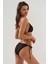 Fırfırlı Üçgen Bikini Takım Siyah Soft Pedli Kadın Plaj Modası 2