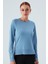 Vanessa Pullover Merino Yünlü Yanları Yırtmaçlı Ince Kadın Triko Kazak Mavi 2