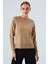 Vanessa Pullover Merino Yünlü Yanları Yırtmaçlı Ince Kadın Triko Kazak Camel Melanj 2