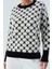 Donna Pullover Petek Desenli Kadın Triko Kazak Siyah/ekru 4