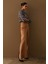 Yırtmaç Detaylı Saten Pantolon - Camel 3