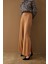 Yırtmaç Detaylı Saten Pantolon - Camel 7
