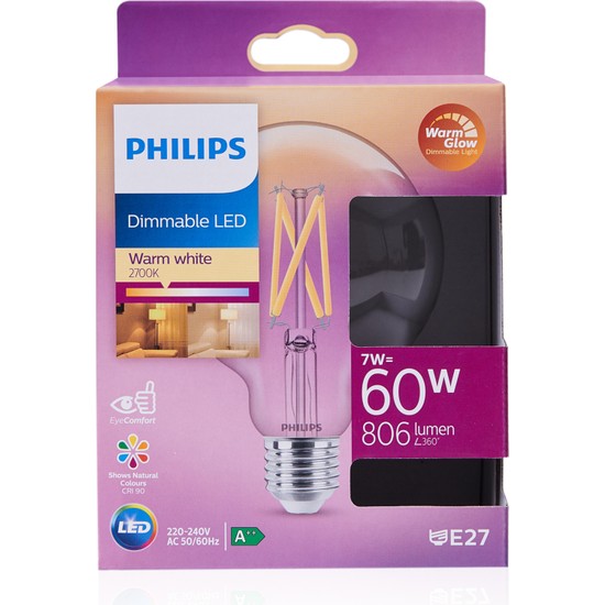 Philips Led Classic 60W G93 E27 Cl WGD90 1pf / 4 Ampul Fiyatı