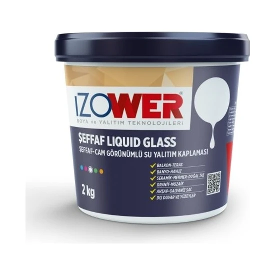 İzower Şeffaf Liquid Glass Su Yalıtımı 2 Kg