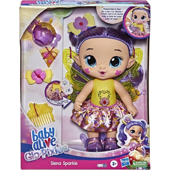 Baby Alive F2593 Baby Alive, Glopixies Peri Bebek, Siena Sparkle +3 Yaş