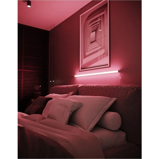 EC Shop Bluedıgıtal Pinkblue Light Uzaktan LED Abajur Aplik Gece Lambası Rgb 256 Renk Lambader Yuksek Işık