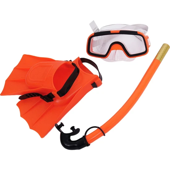 BEPretty Çocuk Şnorkel Seti Gözlük Plüpers Şnorkel Kızlar Havuz Dalış Turuncu (Yurt Dışından)