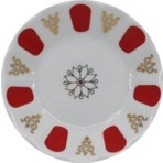 Porland Porselen Kırmızı Beyaz Kahveci Model 6 Lı Çay Tabağı Kahveci Model 6 Lı Çay