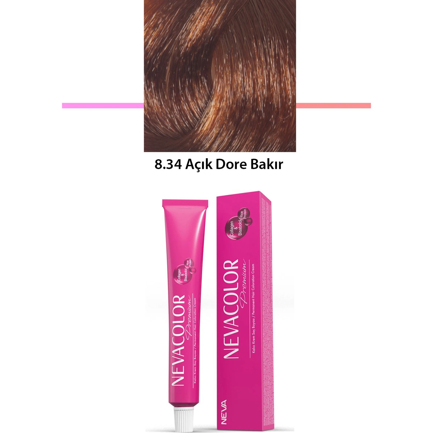 NEVA COLOR Premium 8.34 Açık Dore Bakır Kalıcı Krem Saç Fiyatı