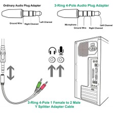 Somodz 3,5mm 1/8 '' 3 Yüzük 1 Dişi - 2 Erkek Stereo Ses Ayırıcı Kablosu (Yurt Dışından)