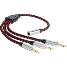 Somodz 30CM 3,5mm Ses Stereo Splitter Uzatma Kablosu 3 Erkek - Kadın Adaptör (Yurt Dışından)