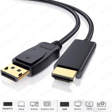 BK Teknoloji Yüksek Kalite Displayport To HDMI Dönüştürücü Kablo - 3 Metre