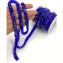 Hayalperest Boncuk Saks Mavi Kristal Boncuk Işlemeli Şerit