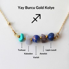 Lightcrop Gold Yay Burcu Doğal Taş Kolye