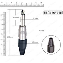 BK Teknoloji 6.35MM Mono Erkek Fiş Lehim Tipi Çivi Jack Konnektörü