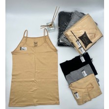 Tutku Kadın Ten 6'lı Paket Pamuklu Ribana Ip Askılı Atlet