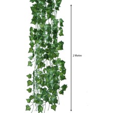 Hayalperest Boncuk 6 Adet Yeşil Yapraklı Yapay Sarmaşık Çiçek 2 Metre