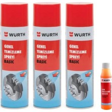 Würth Genel Temizleme Spreyi 500 ml 3 Adet ve Cam Temizleme Sabunu 32 ml