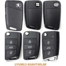 EC Shop Şenyıldız Aksesuar Seat Leon Mk3 Golf 7 ve 7.5 T-Roc Lüks Anahtar Koruma Kılıfı